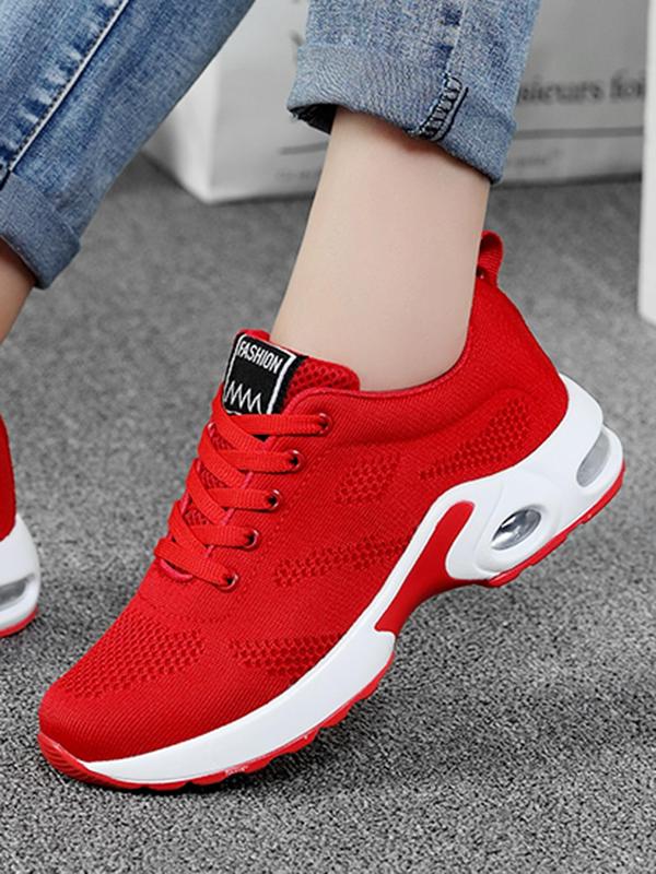 Women's Sporty Lace Up Low Top Sneakers, Lightweight Breathable Comfortable Running Sports Shoes, Casual All-match Trendy Sports Shoes for Daily Wear