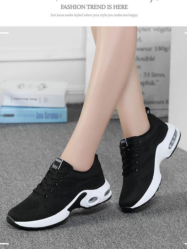 Women's Sporty Lace Up Low Top Sneakers, Lightweight Breathable Comfortable Running Sports Shoes, Casual All-match Trendy Sports Shoes for Daily Wear