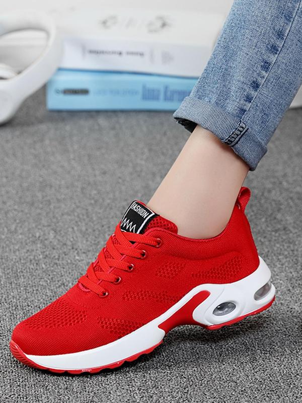 Women's Sporty Lace Up Low Top Sneakers, Lightweight Breathable Comfortable Running Sports Shoes, Casual All-match Trendy Sports Shoes for Daily Wear