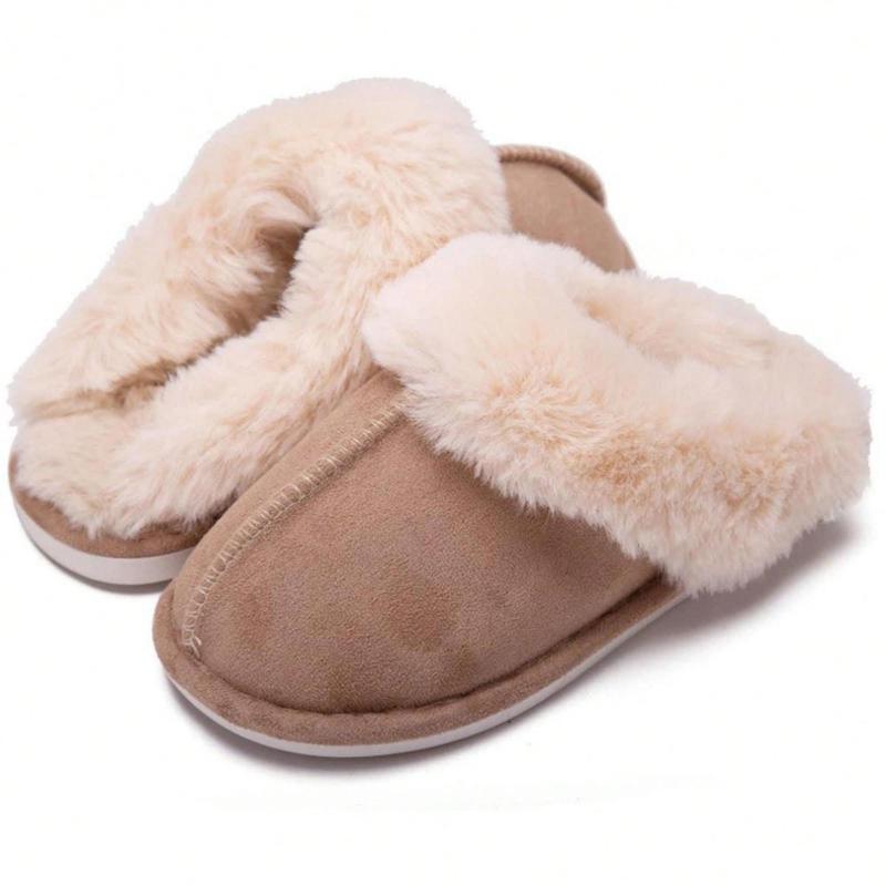 Womens Slipper Fluffy Soft Warm Slip On House Slippers,Anti-Skid Cozy Plush For Indoor Outdoor Pull-On