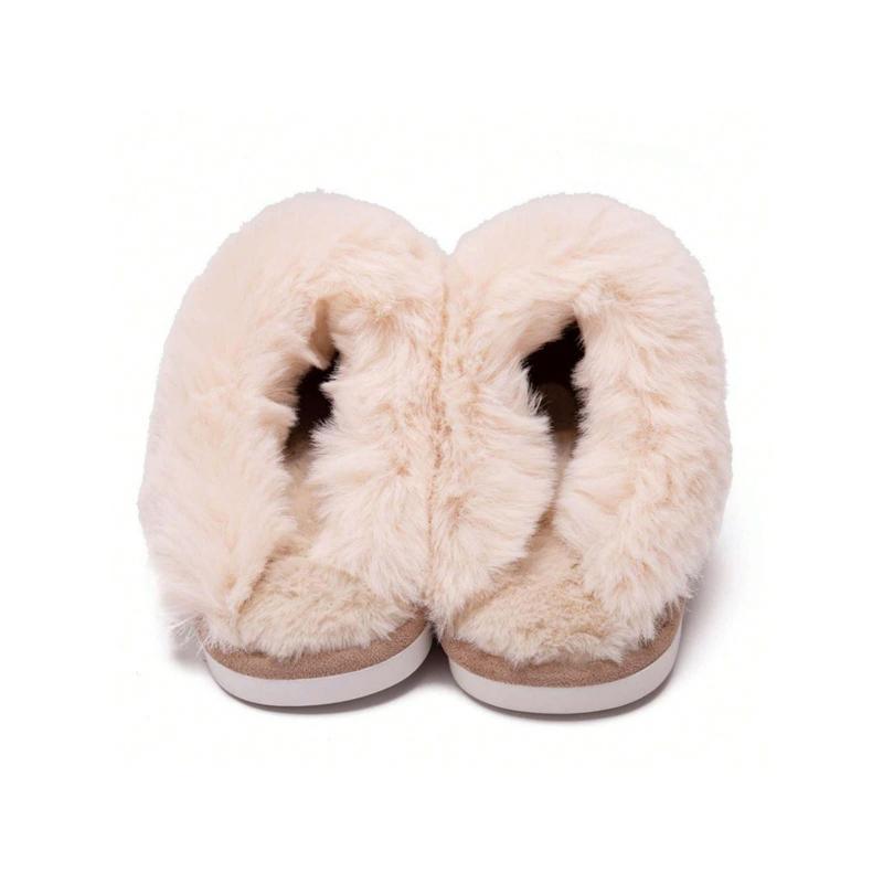 Womens Slipper Fluffy Soft Warm Slip On House Slippers,Anti-Skid Cozy Plush For Indoor Outdoor Pull-On