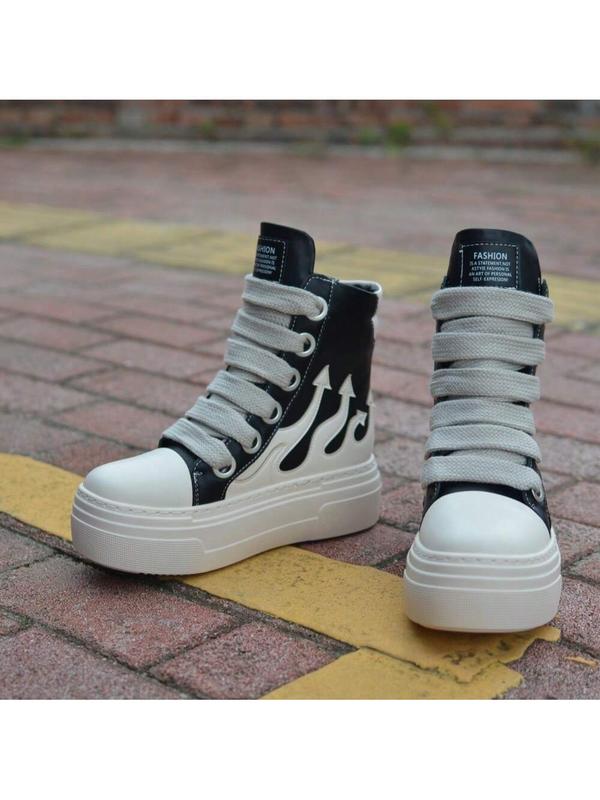 Women's Fashionable High Top Platform Sneakers With Thick Soles And Wide Straps For Casual Wear Shoe Walking Shoes