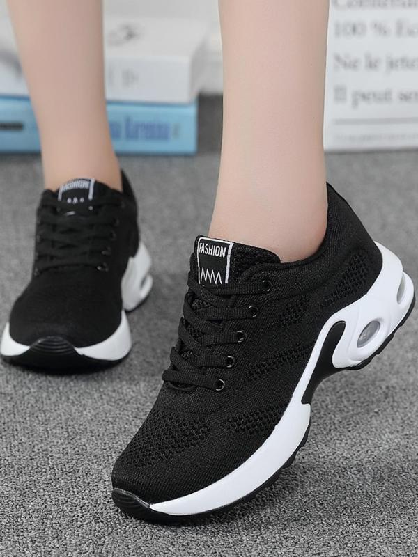 Women's Sporty Lace Up Low Top Sneakers, Lightweight Breathable Comfortable Running Sports Shoes, Casual All-match Trendy Sports Shoes for Daily Wear