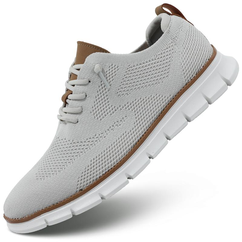 Men's Walking Tennis Casual Shoes Fashion Dress Sneakers Mesh Business Oxfords Work Lightweight Soft Sole zapatos White