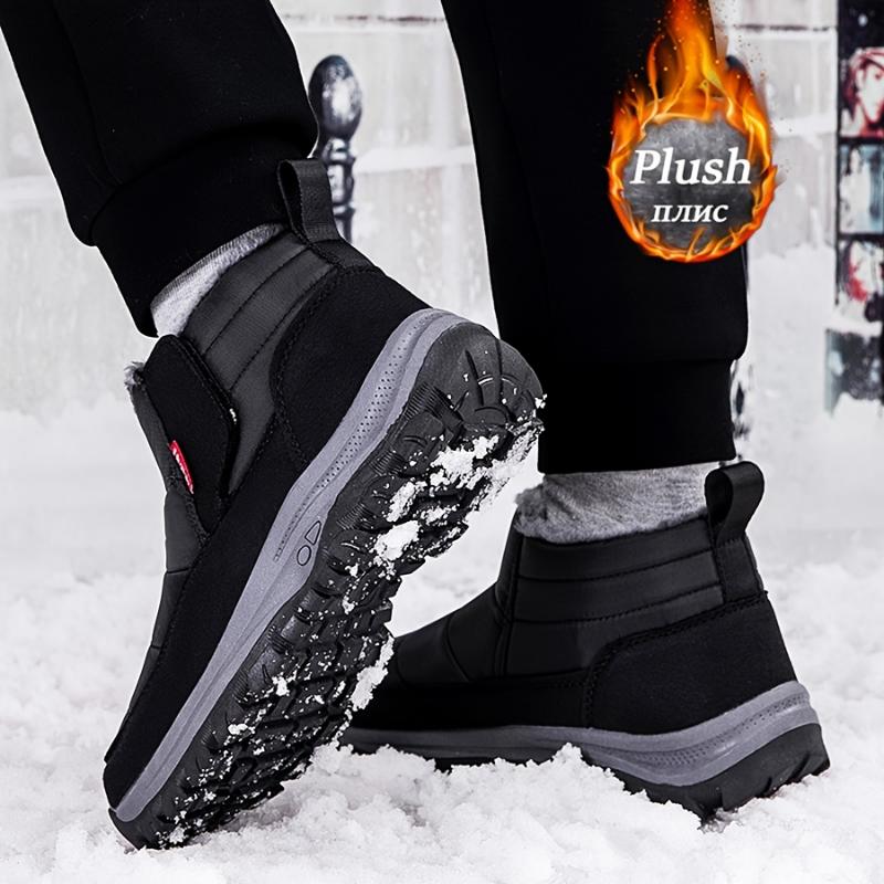 Winter Snow Boots - Slip-On, Waterproof & Non-Slip, Warm Fleece Lining, Comfortable Outdoor Footwear for Men and Women