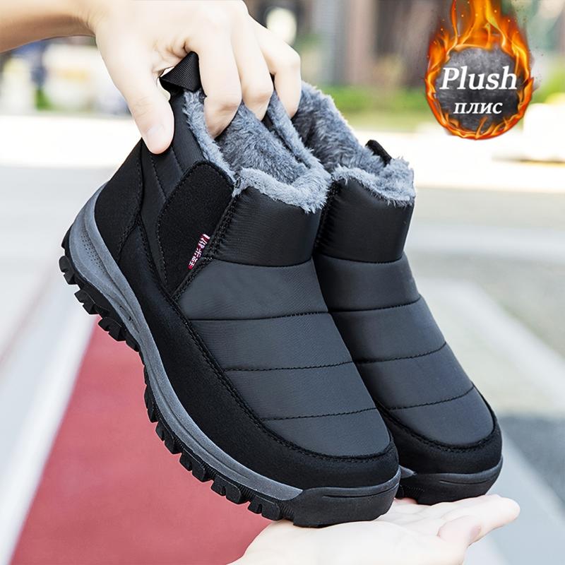 Winter Snow Boots - Slip-On, Waterproof & Non-Slip, Warm Fleece Lining, Comfortable Outdoor Footwear for Men and Women