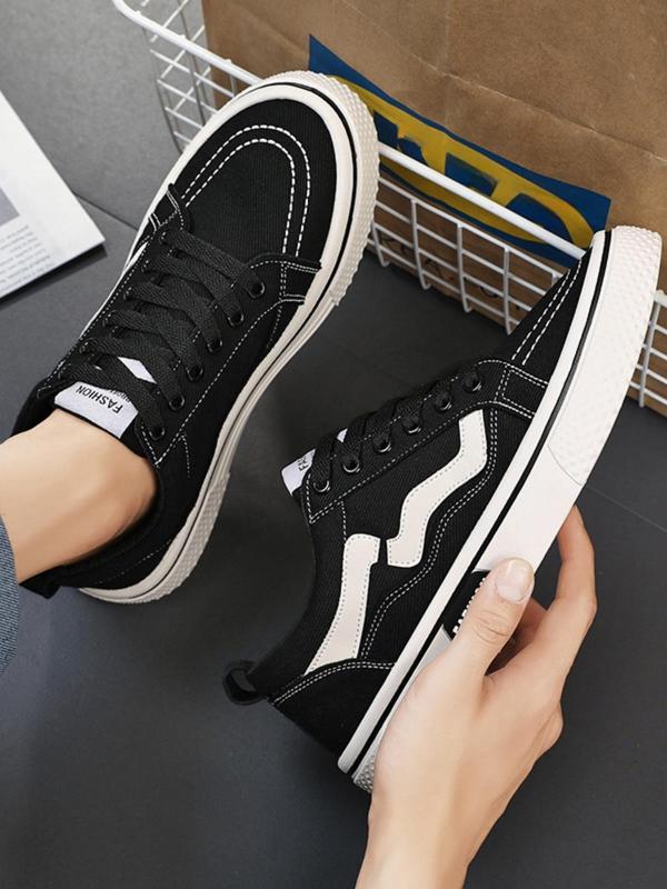 Men's Fashionable Letter Graphic Lace Up Skateboard Shoes, Casual Comfortable Sports Low Top Sneakers, Trendy All-match Sneakers for Daily Wear