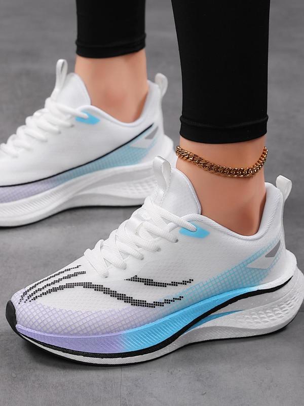 Women's Colorblock Lace Up Running Shoes, Casual Breathable Comfortable Sports Shoes, Female All-match Round Toe Shoes for Daily Wear