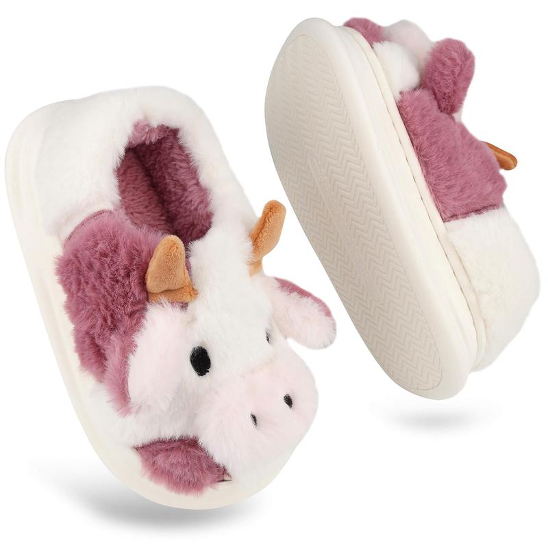 2024 christmas Comfort Cartoon Cow Cotton Slippers Cute Animal Fur Slippers Fashion Winter Warm Plush Slippers for Home Indoor Outdoor Women Girl