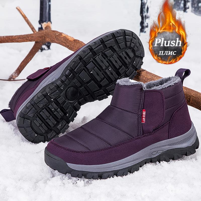 Winter Snow Boots - Slip-On, Waterproof & Non-Slip, Warm Fleece Lining, Comfortable Outdoor Footwear for Men and Women