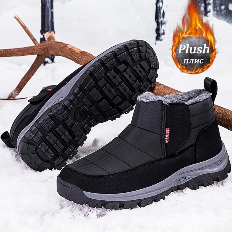 Winter Snow Boots - Slip-On, Waterproof & Non-Slip, Warm Fleece Lining, Comfortable Outdoor Footwear for Men and Women