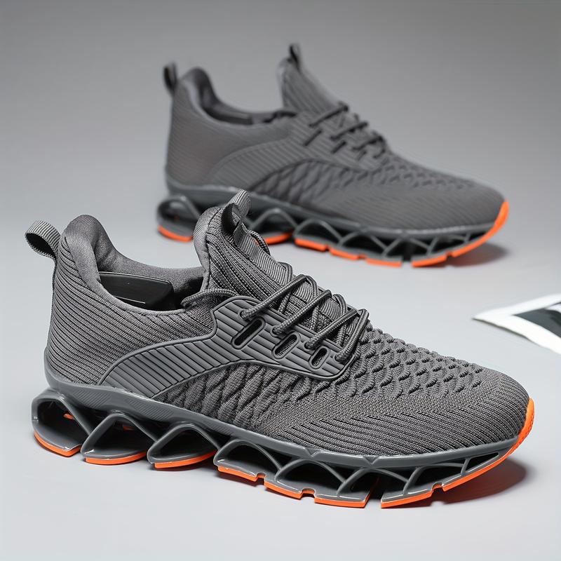 Mens Fashionable Woven Knit Running Shoes - Superbly Breathable, Streamlined Blade Style - Ultra-Comfort, Non-Slip, Shock-Absorbing Sneakers for Mens Outdoor Adventures