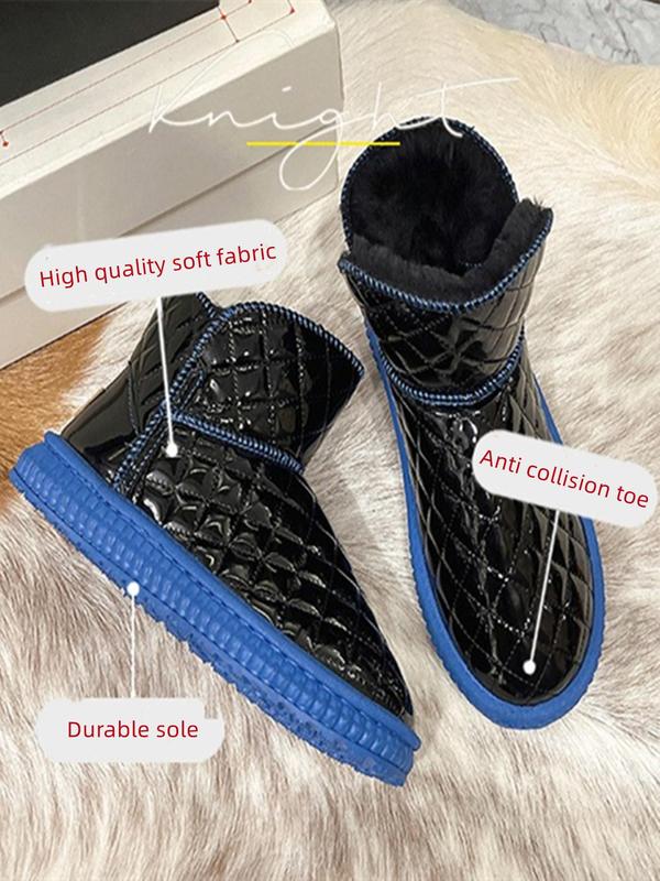 Women's Fashionable Quilted Design Snow Boots, Casual Comfortable Warm Snow Boots for Winter, Non-slip Platform Boots for Outdoor