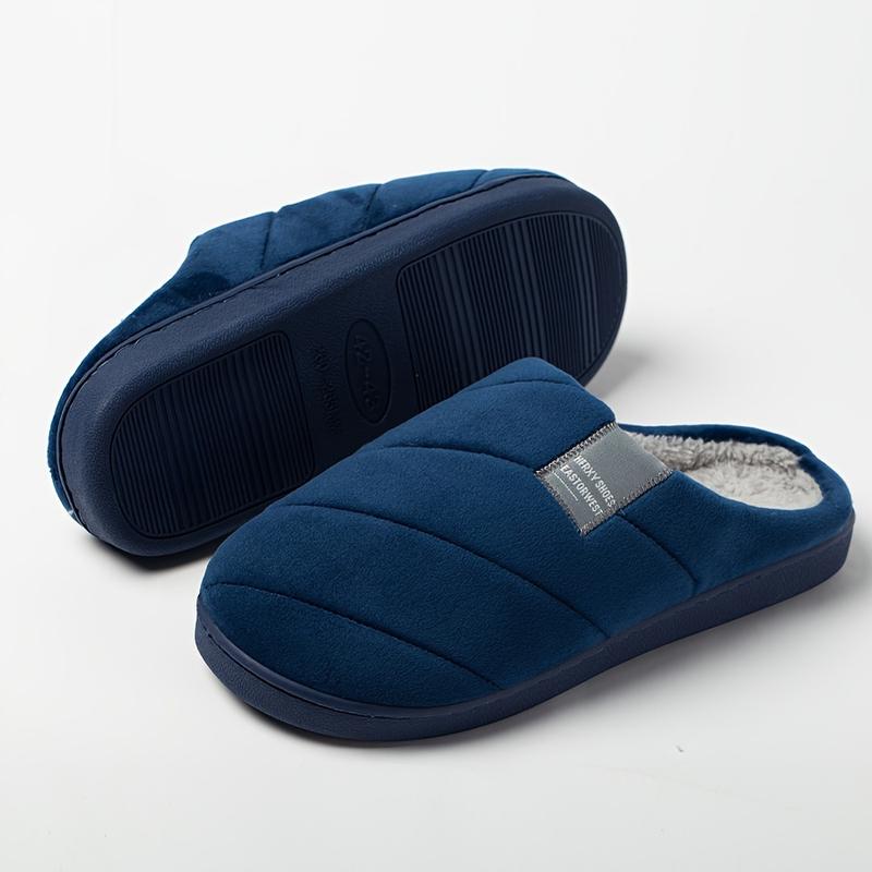 2025 Hot Winter Half Pack Men's Slippers Winter Home Warm Plush Soft Non-Slip Indoor Simple Women's Slippers