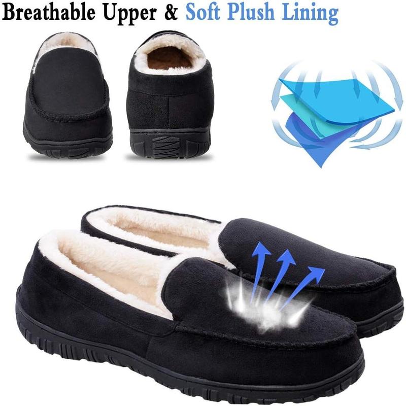 Men Slippers Indoor Outdoor Anti-Slip Slippers for Men Warm Plush