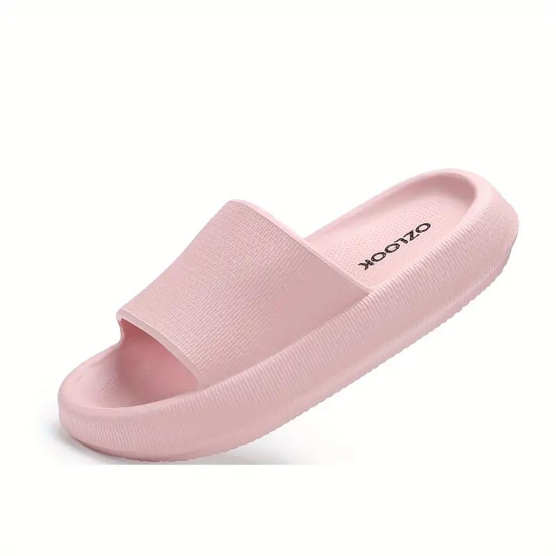 New Fashionable 4-Season Women's Black Striped Thick-Sole EVA Slippers, Silent, Wear-Resistant, Anti-Slip, Breathable, Comfortable Home Bathroom Casual Slides