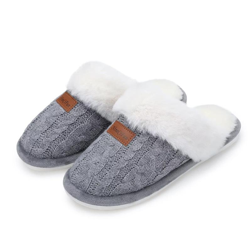 Women's Foam Slippers Indoor Outdoor Household Shoes Plush Warm Comfortable Sole Non-Slip