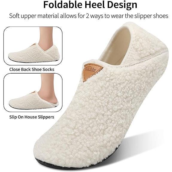 House Slippers With Non-Slipsole Slipon ForWomen And Men, Adults Rubber SoleSlippers, Fuzzy Loafer, Footwear ShoeSlide Comfort Slippers With Non-SlipsoleSlipon For Indoor Portableslippers For HomeTravel Hotel Walking Shoes Girl Flipflop