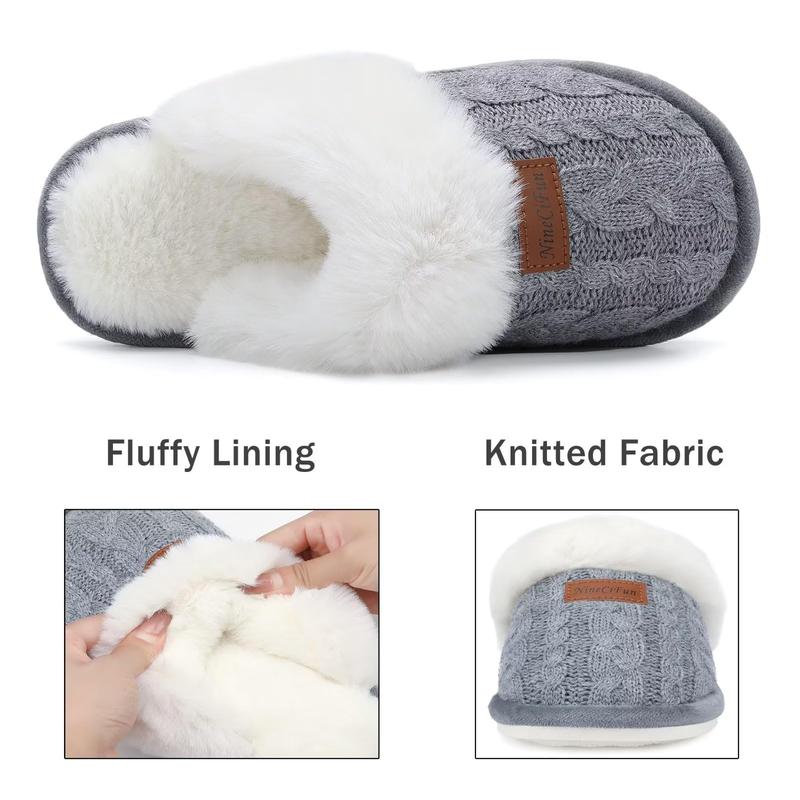 Women's Foam Slippers Indoor Outdoor Household Shoes Plush Warm Comfortable Sole Non-Slip