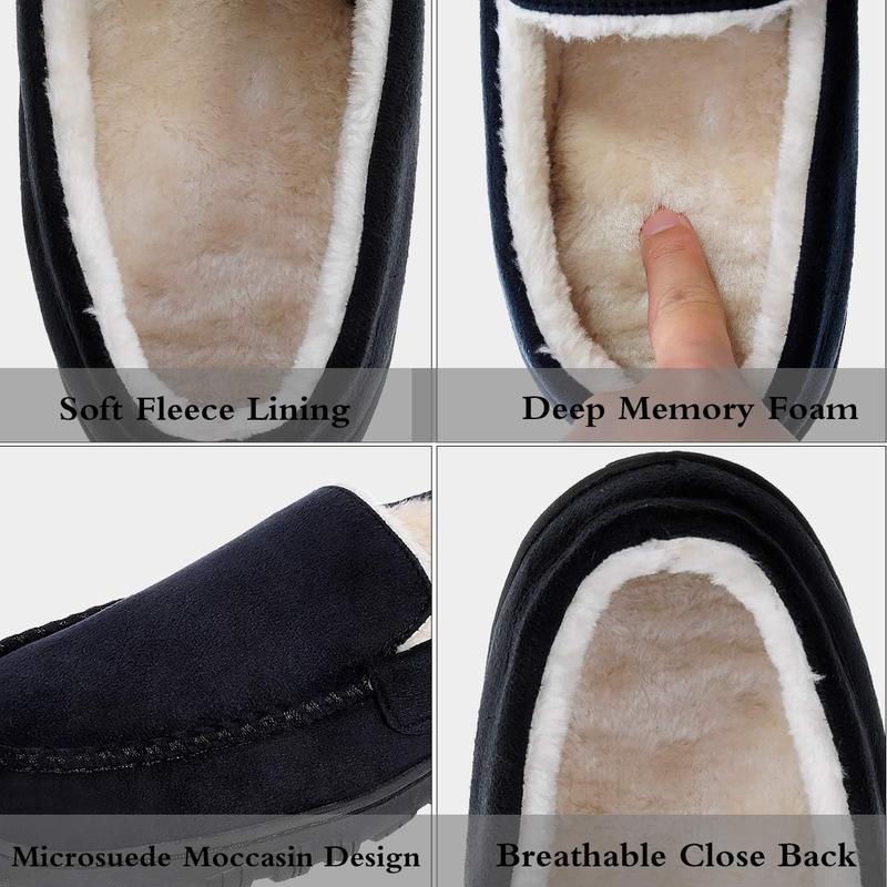 Men Slippers Indoor Outdoor Anti-Slip Slippers for Men Warm Plush