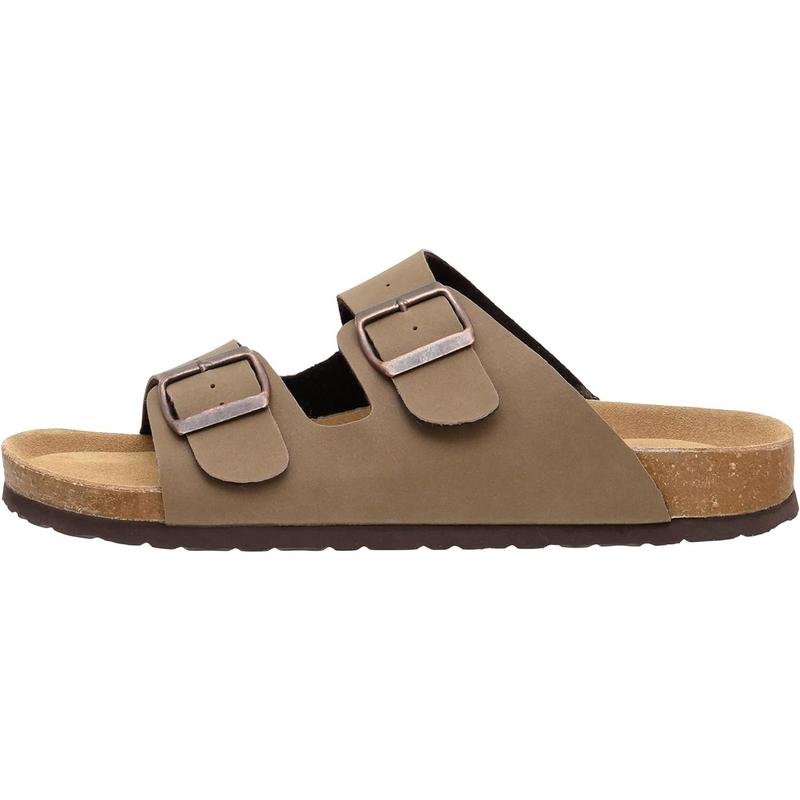 Men's footbed Sandal with Adjustable Buckle Straps +Comfort