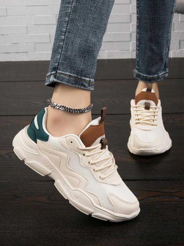 Women's Fashionable Lace Up Low Top Sneakers, 2024 New Style Casual Comfortable Breathable Sports Running Shoes, All-match Basic Shoes for Daily Wear for Women