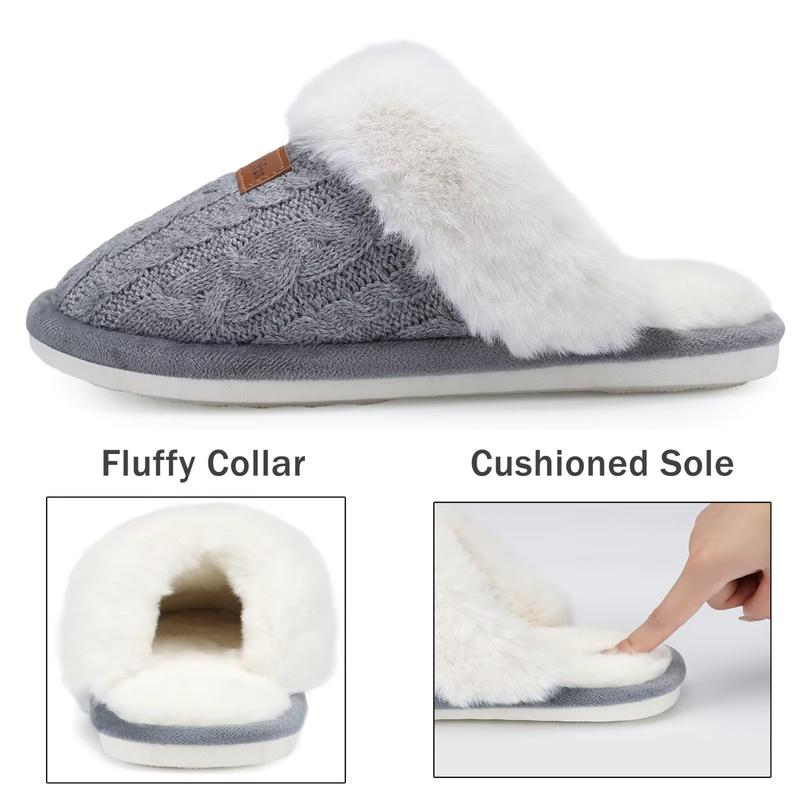 Women's Foam Slippers Indoor Outdoor Household Shoes Plush Warm Comfortable Sole Non-Slip