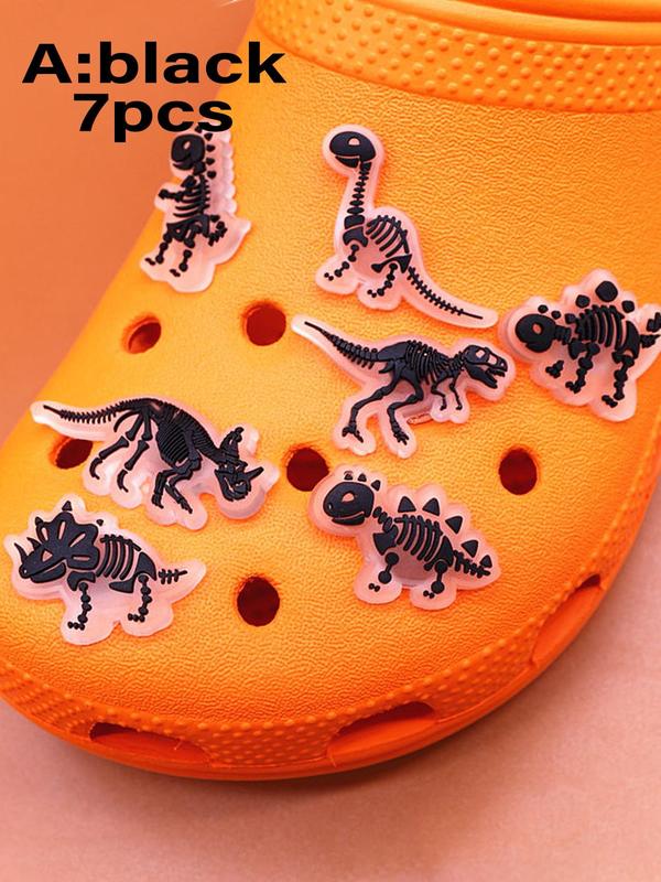 Glow in The Dark Dinosaur Shaped Shoe Charm,  Fashionable Novelty Shoes Decorations for Clogs Design, Dazzling Glamour Trendy Holiday Shoe Accessories for Women & Girls