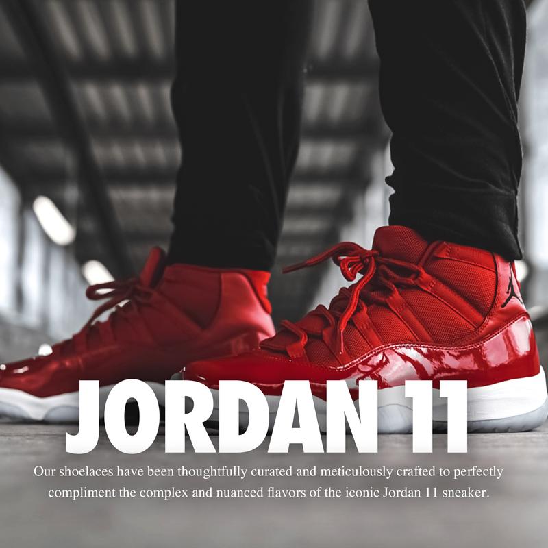 Proof Culture | Jordan 11 Replacement Rope Round Shoelaces - Footwear Comfort Sneakers Shoelaces Black, White, Cool Grey, Cherry Red, Legend Blue, Win Like 96 Red