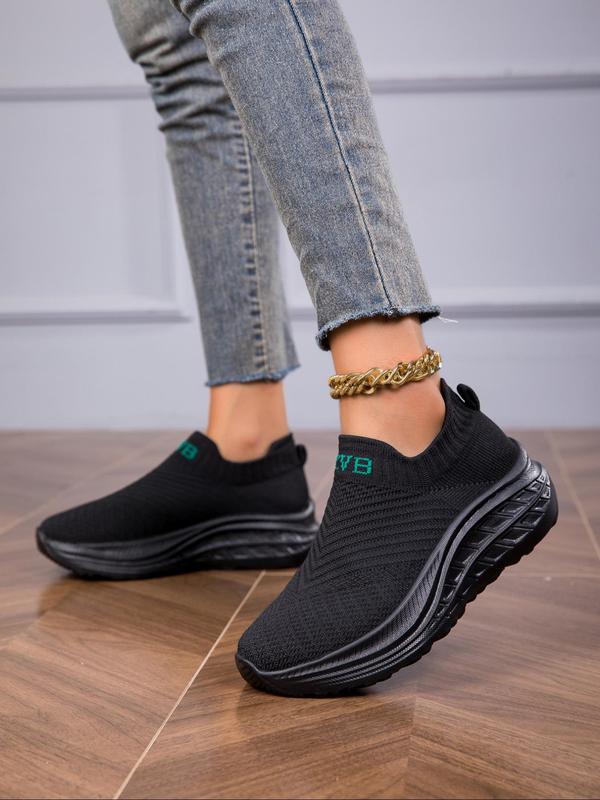 Women's Fashionable Slip-on Low Top Sneakers, Casual Comfortable Breathable Sports Running Shoes, All-match Basic Platform Shoes for Daily Wear