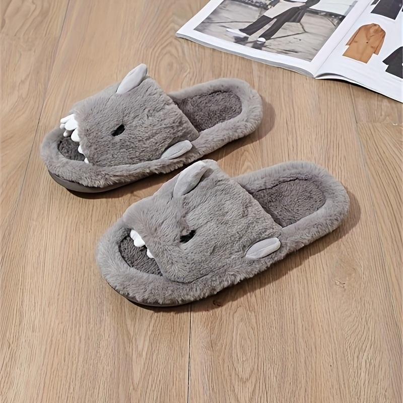 Cozy Anti-skid Men's Open Toe Shark House Slippers Slip-on Shoes Indoor For Spring Fall