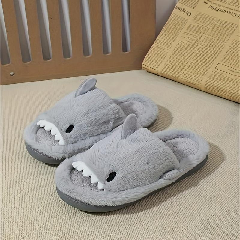 Cozy Anti-skid Men's Open Toe Shark House Slippers Slip-on Shoes Indoor For Spring Fall