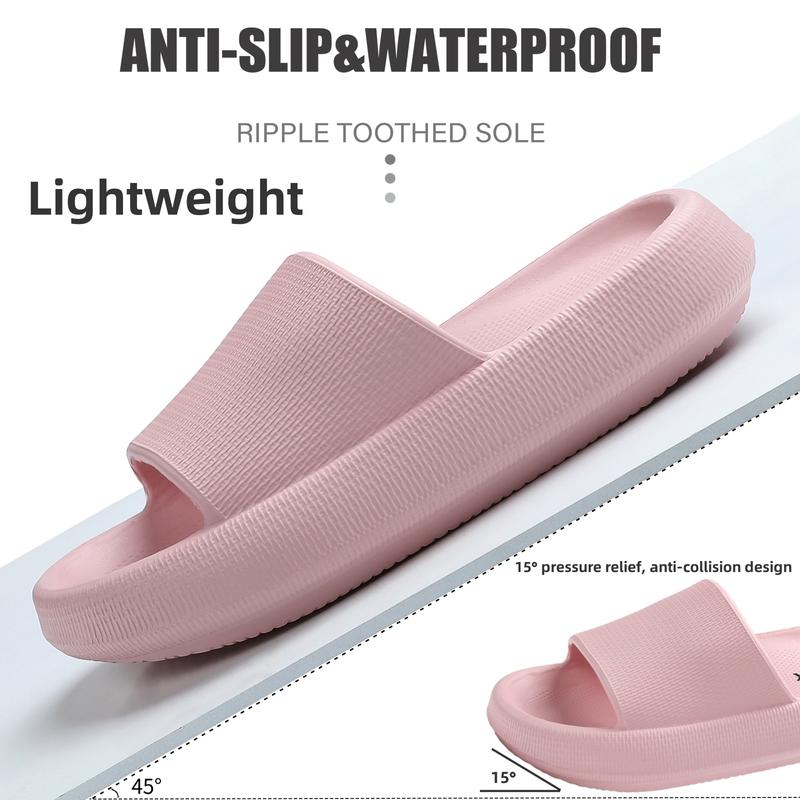 New Fashionable 4-Season Women's Black Striped Thick-Sole EVA Slippers, Silent, Wear-Resistant, Anti-Slip, Breathable, Comfortable Home Bathroom Casual Slides