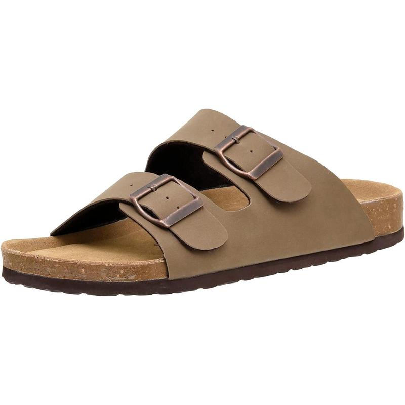 Men's footbed Sandal with Adjustable Buckle Straps +Comfort