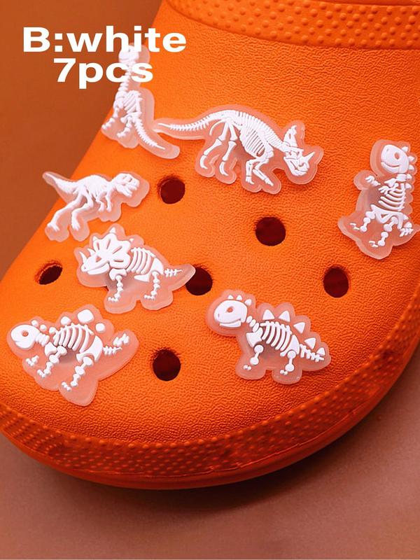 Glow in The Dark Dinosaur Shaped Shoe Charm,  Fashionable Novelty Shoes Decorations for Clogs Design, Dazzling Glamour Trendy Holiday Shoe Accessories for Women & Girls