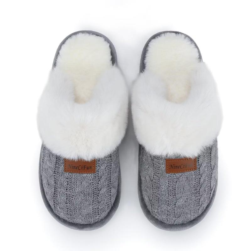 Women's Foam Slippers Indoor Outdoor Household Shoes Plush Warm Comfortable Sole Non-Slip