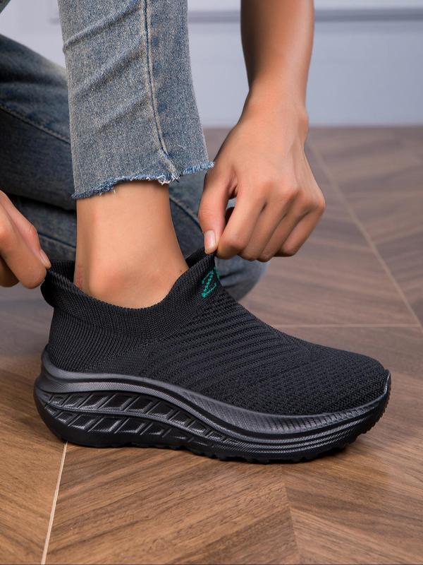 Women's Fashionable Slip-on Low Top Sneakers, Casual Comfortable Breathable Sports Running Shoes, All-match Basic Platform Shoes for Daily Wear