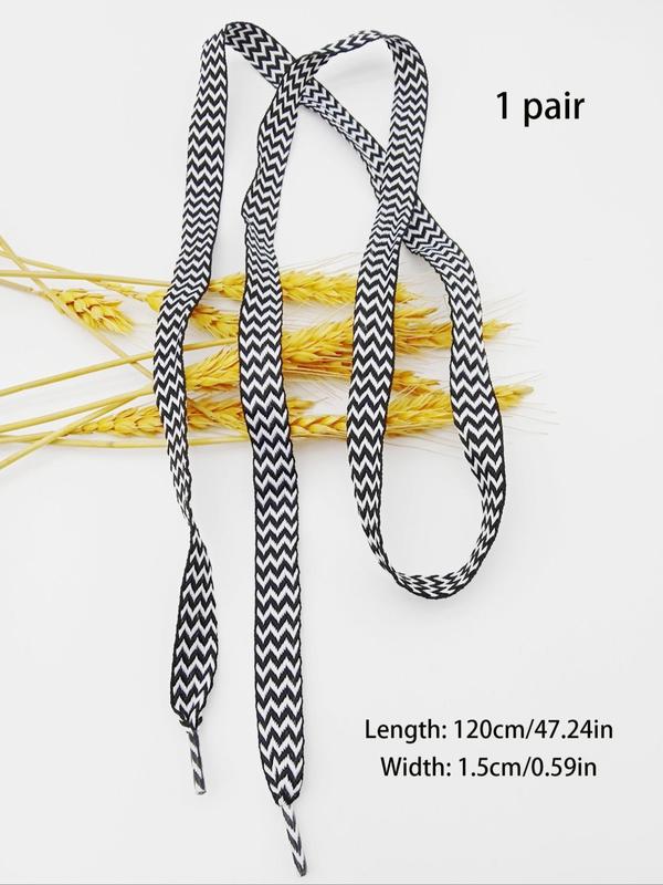 Fashionable Chevron Pattern Shoelaces, Casual Trendy Shoes Laces, Shoes Accessories for Women & Men