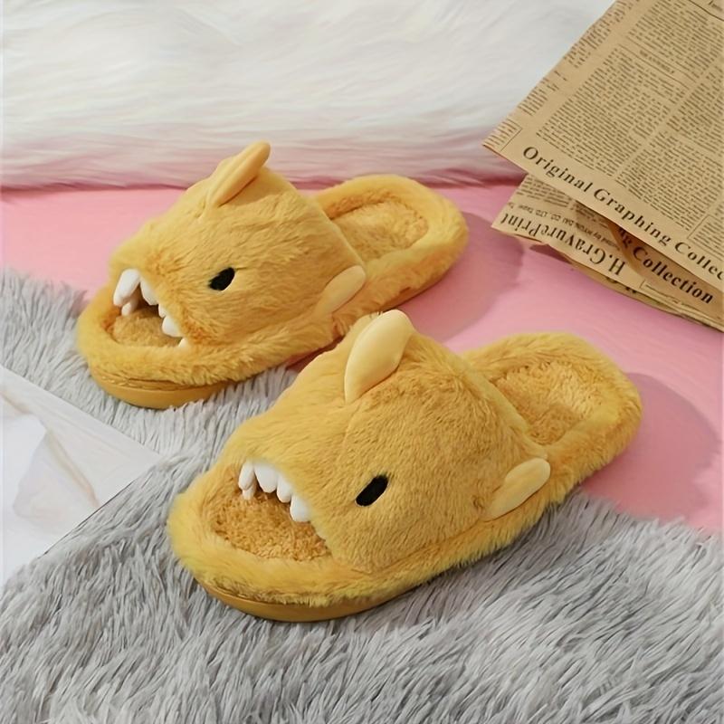 Cozy Anti-skid Men's Open Toe Shark House Slippers Slip-on Shoes Indoor For Spring Fall