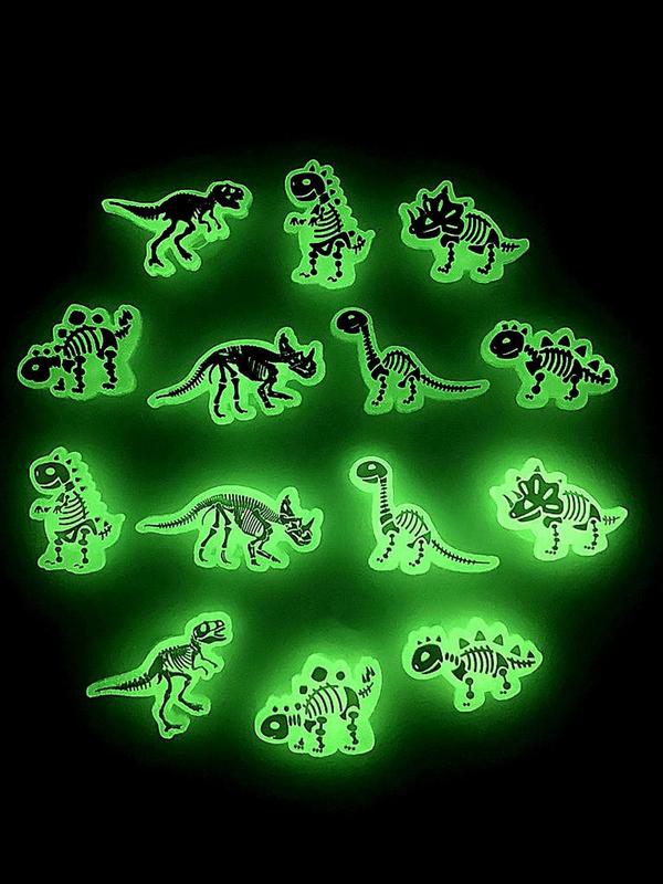 Glow in The Dark Dinosaur Shaped Shoe Charm,  Fashionable Novelty Shoes Decorations for Clogs Design, Dazzling Glamour Trendy Holiday Shoe Accessories for Women & Girls