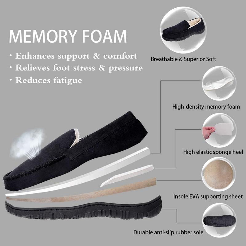 Men Slippers Indoor Outdoor Anti-Slip Slippers for Men Warm Plush