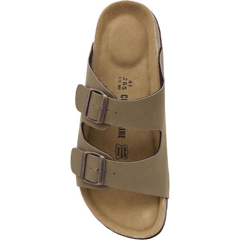 Men's footbed Sandal with Adjustable Buckle Straps +Comfort