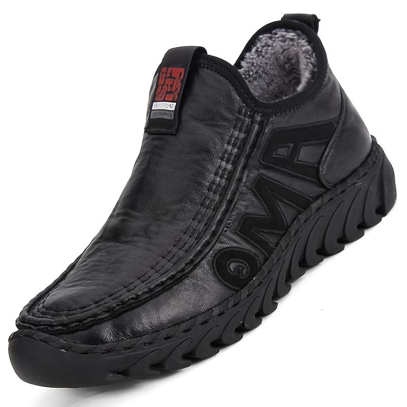 Men's Warm Fleece Shoes Comfortable Non-slip Snow Boots, Winter