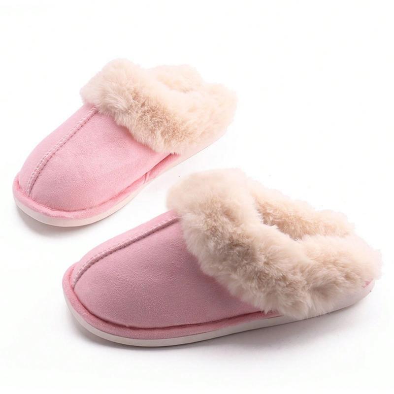 Womens Slipper Fluffy Soft Warm Slip On House Slippers,Anti-Skid Cozy Plush For Indoor Outdoor Pull-On