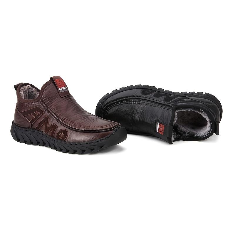 Men's Warm Fleece Shoes Comfortable Non-slip Snow Boots, Winter