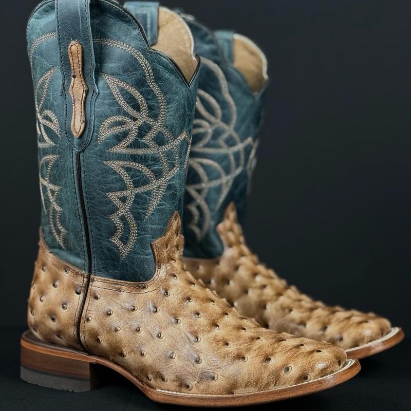 070 Ave Print Orix Blue Jean Botas Vaqueras de Mexico Western Boots Ranch Life