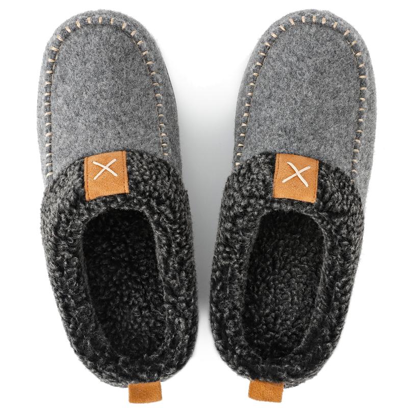 Men's Mocassin Slip on Slippers Cozy Warm House Washable Shoes with Memory Foam Support for Indoor Outdoor