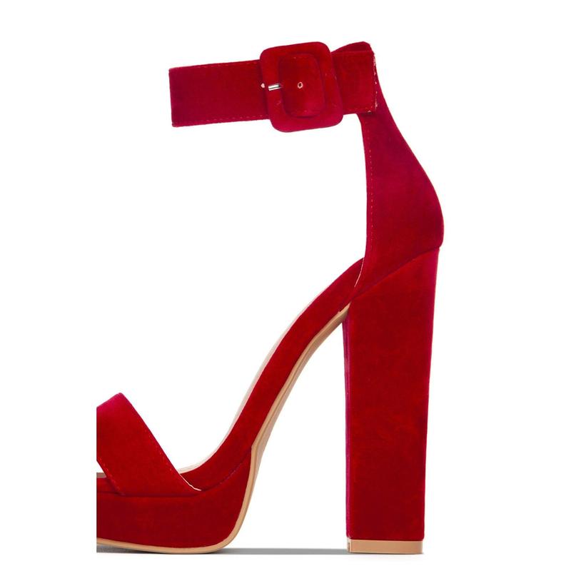 New Limits Platform Block Heels - Red