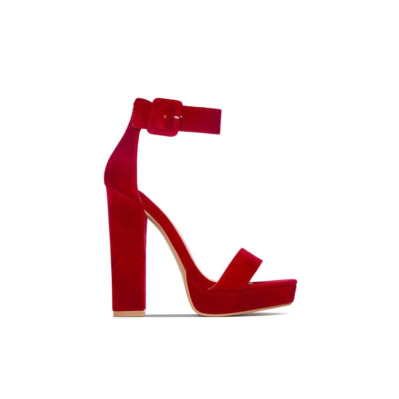 New Limits Platform Block Heels - Red