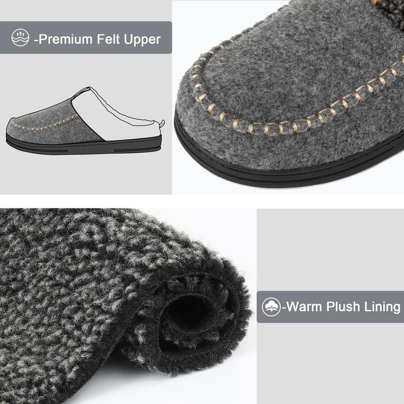 Men's Mocassin Slip on Slippers Cozy Warm House Washable Shoes with Memory Foam Support for Indoor Outdoor